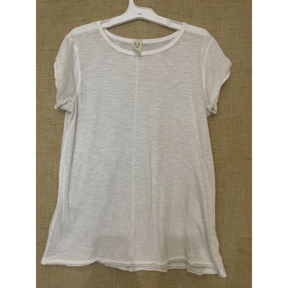 We The Free Relaxed Fit White Tee T-Shirt Top Women's Large Everyday Casual - Picture 1 of 7